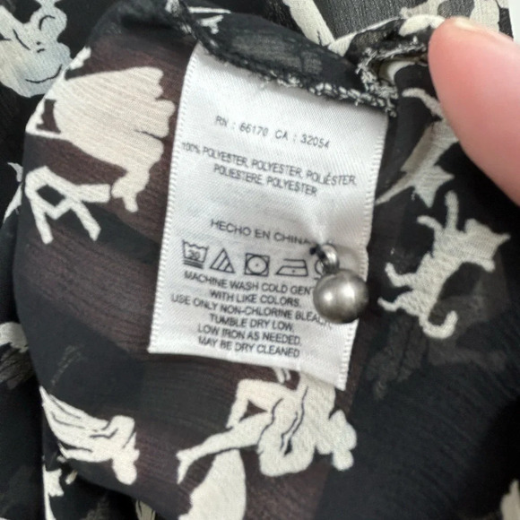 HD in Paris Anthropologie Long Sleeve Chiffon Top, 8 Ruffles Whimsical Romantic - Picture 10 of 11